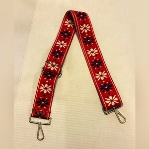 Adjustable Daisy Print Strap For Crossbody Bag or Guitar Strap Embroidered Boho